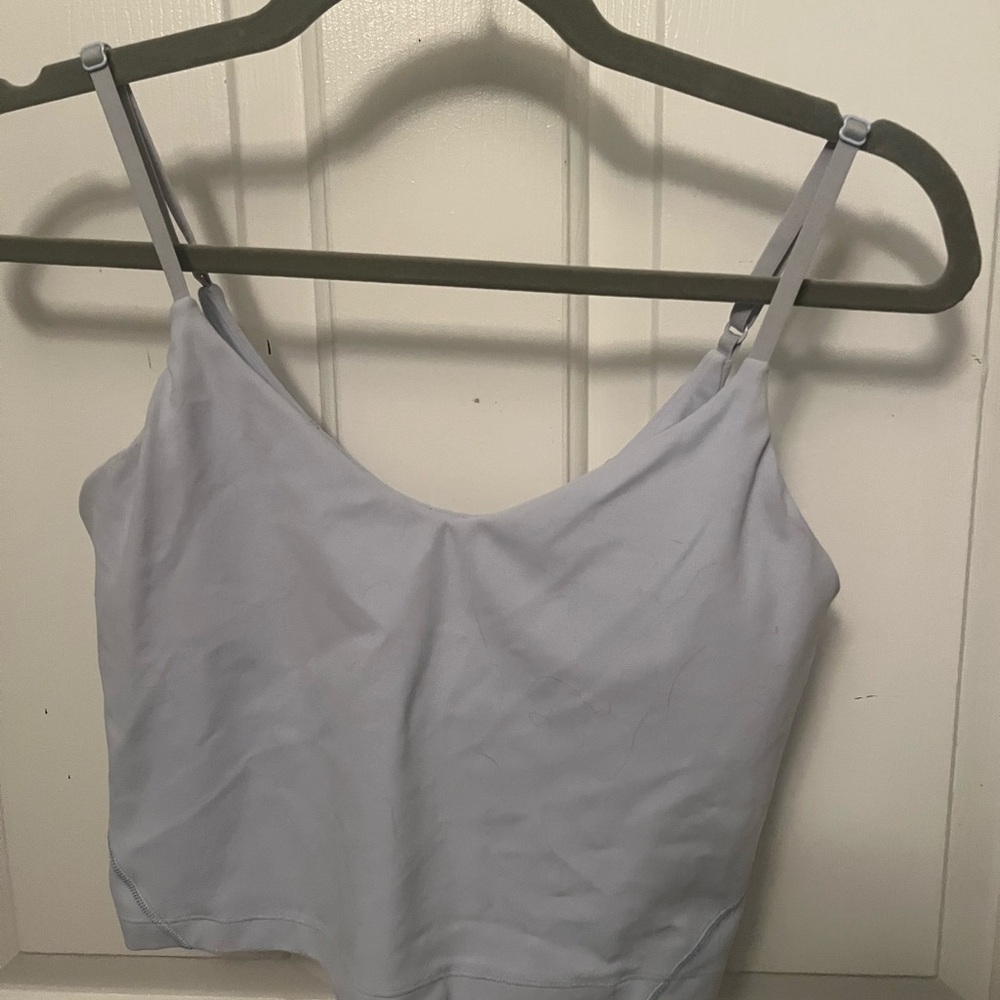 Light Blue Spaghetti Strap Crop Top